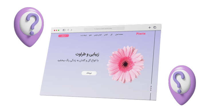 corporate website design with question mark